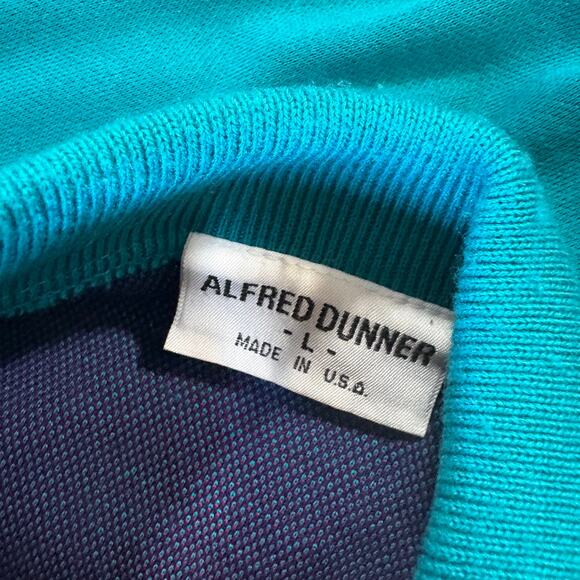 Vintage Alfred Dunner Cardigan Sweater Womens L Green Blue Button Up Cottage - Picture 6 of 8